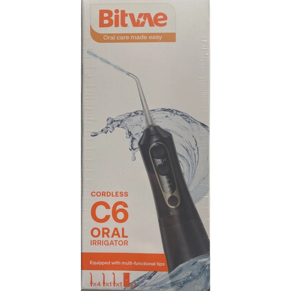 Bitvae C6 Water Dental Flosser Cordless Oral Irrigator Portable Travel Black New